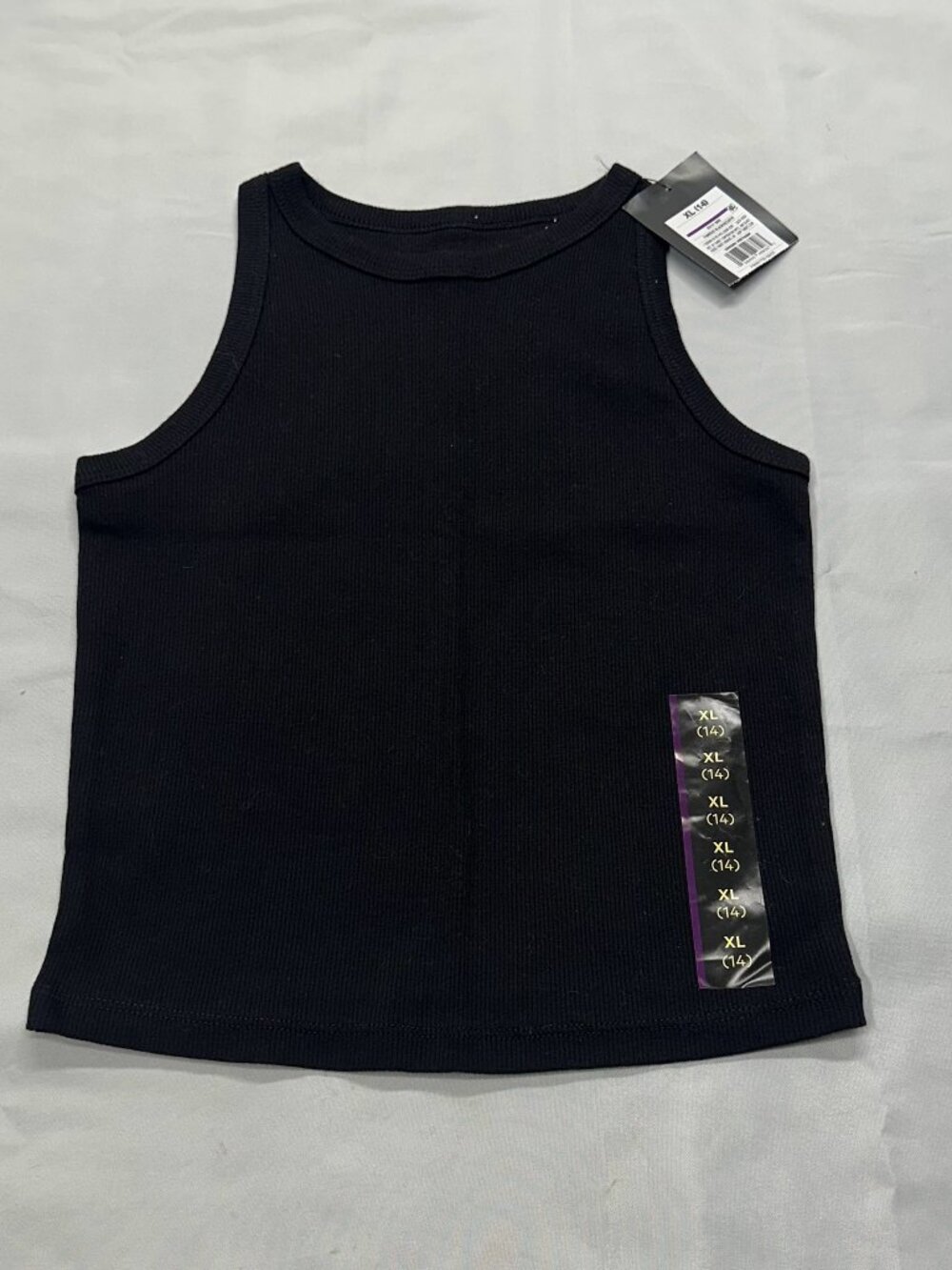 Art Class Black Ribbed Tank Top XL (14) Girls Stretch Knit